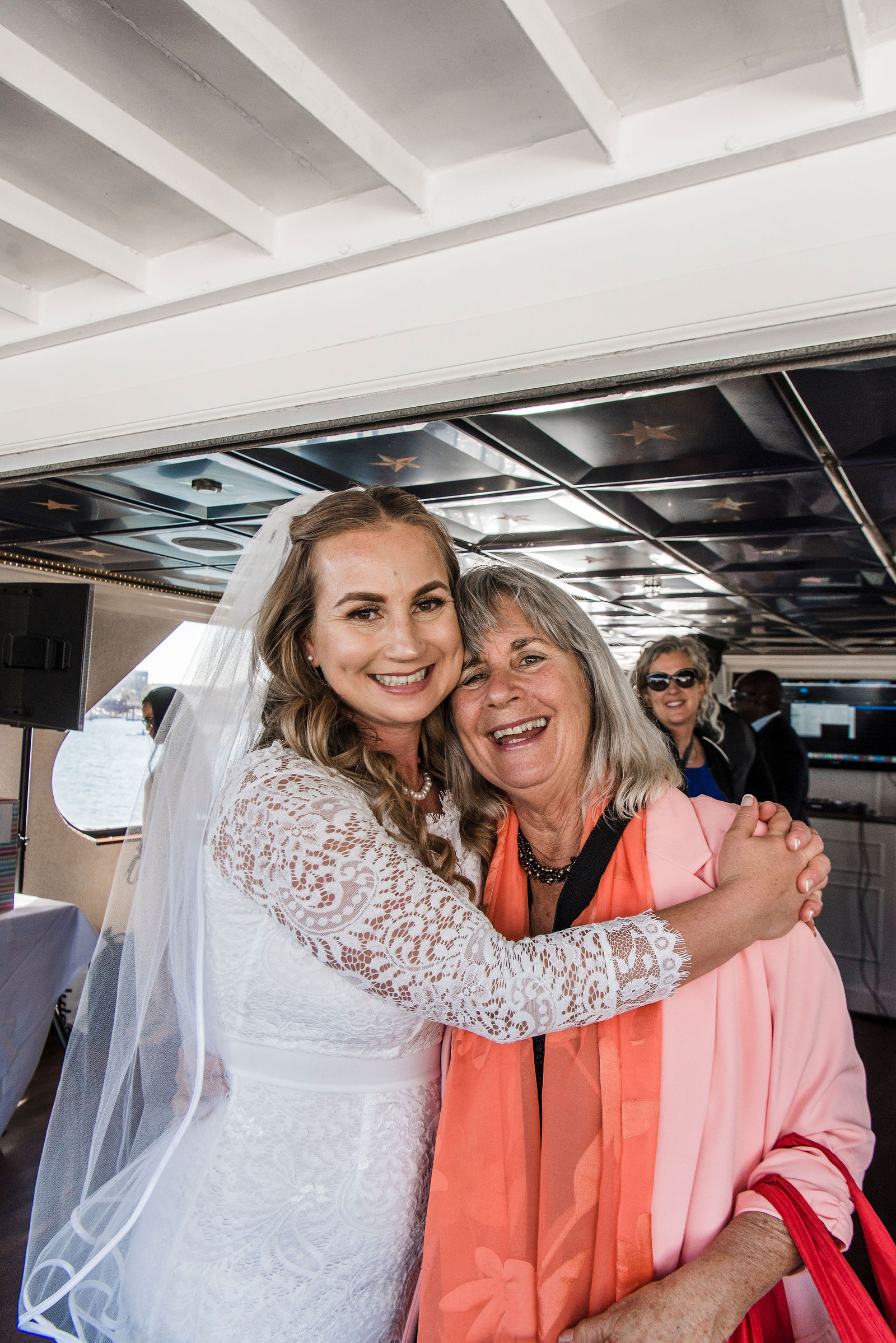 Audrey and Jamel's wedding photos on a boat in the bay area