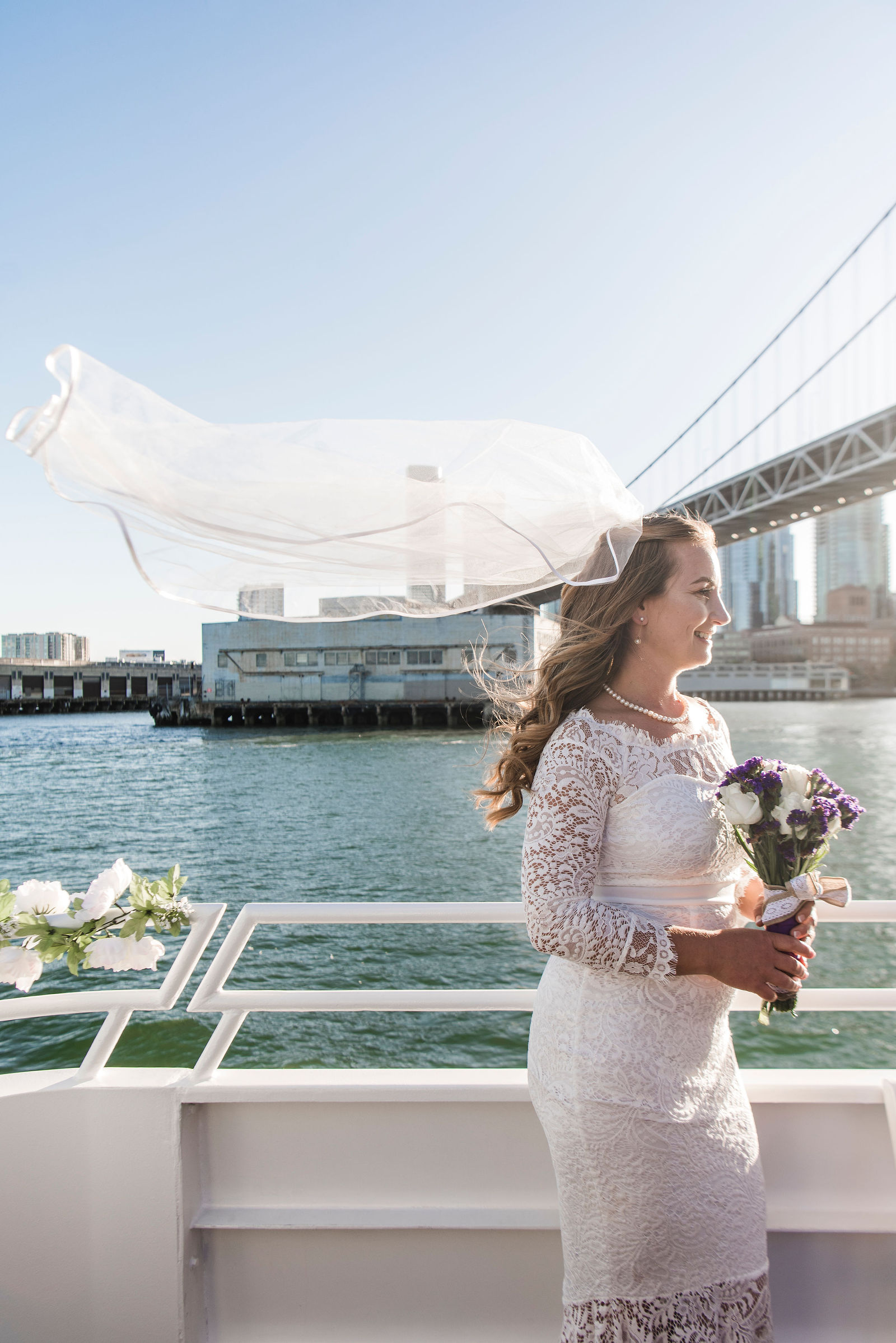 Audrey and Jamel's wedding photos on a boat in the bay area
