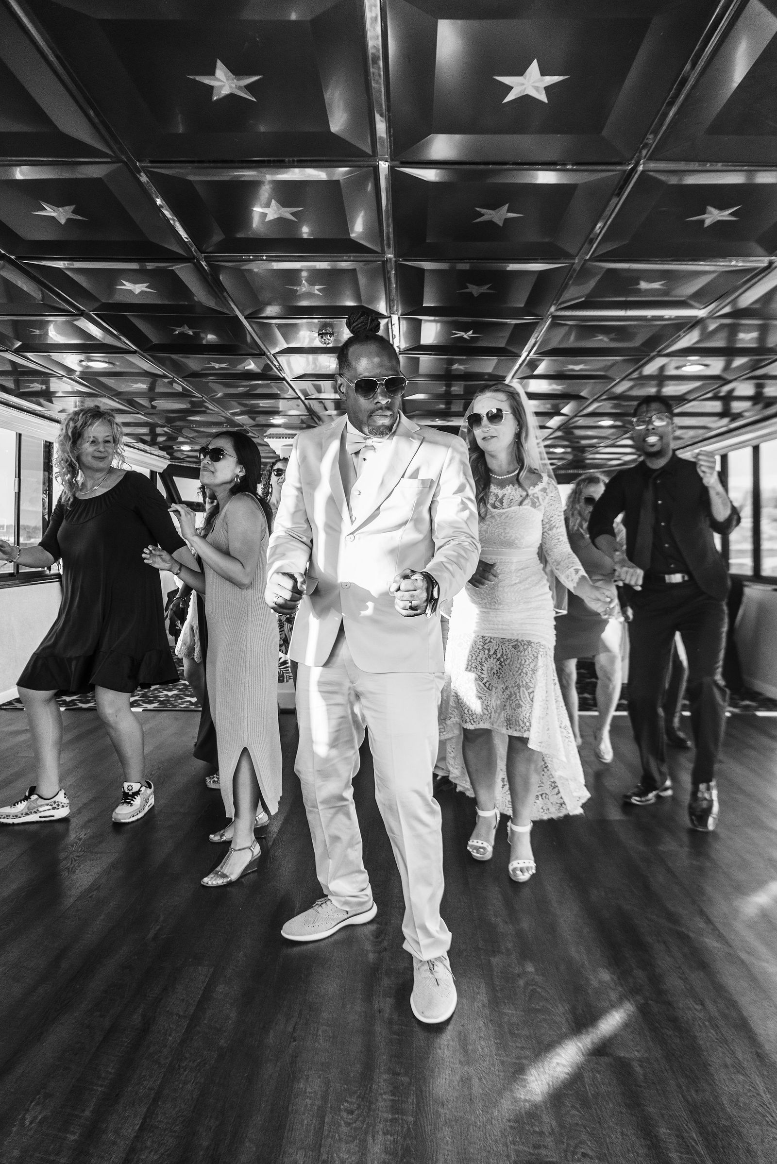 Audrey and Jamel's wedding photos on a boat in the bay area