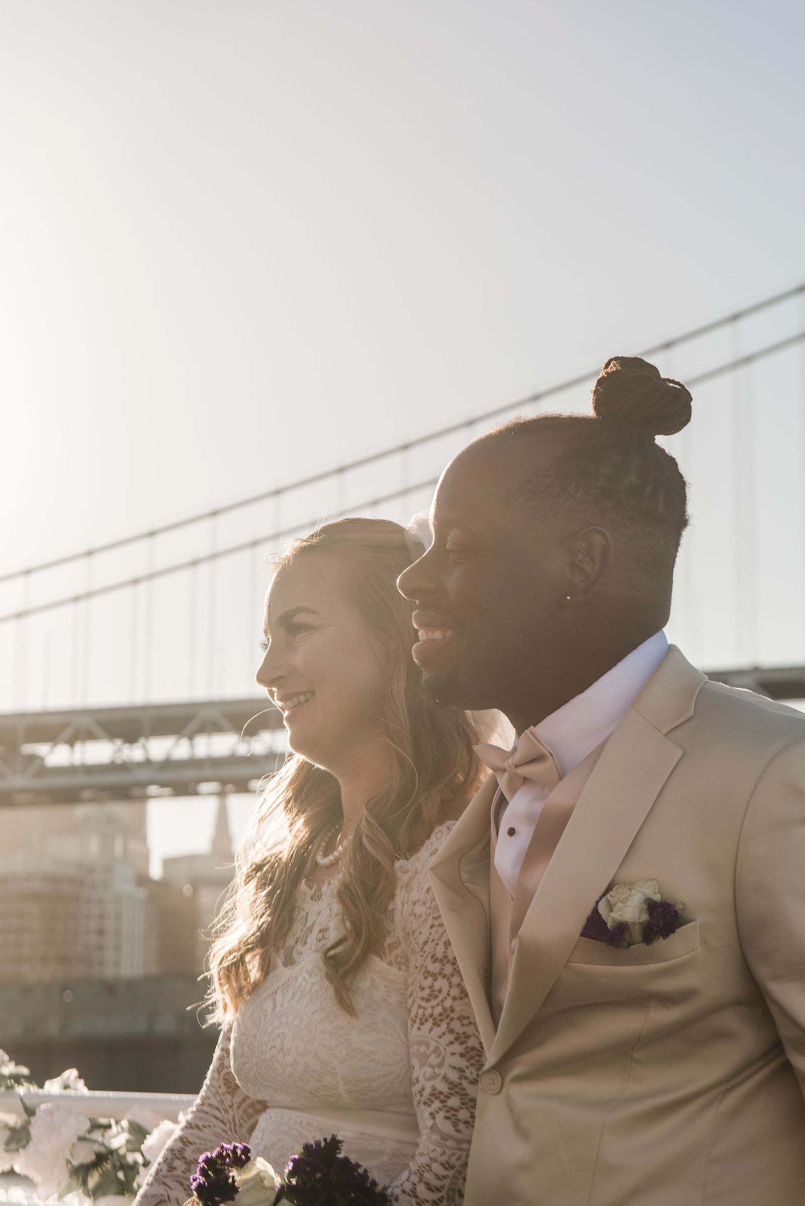 Audrey and Jamel's wedding photos on a boat in the bay area